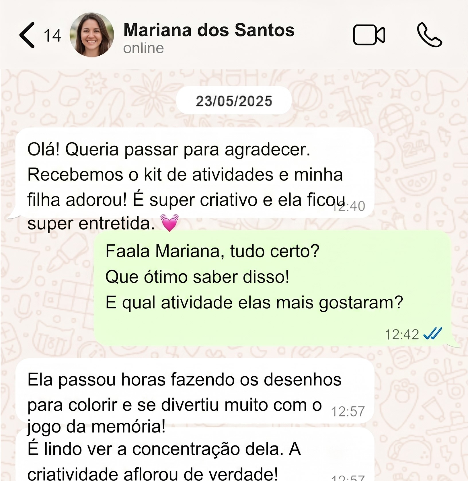 Depoimento de Mariana dos Santos no WhatsApp